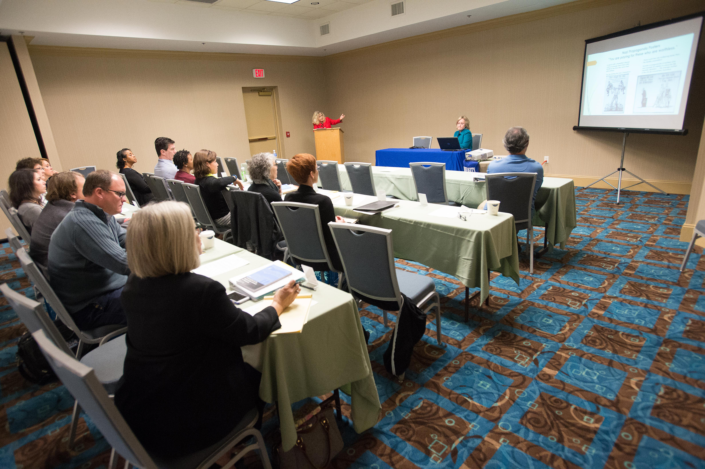 Dr. Karen Saucier Lundy, professor emeritus at the University of Southern Mississippi, speaks during the Research Integrity for Sensitive Populations Conference at the Hampton Inn.