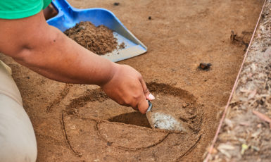 UWF Archaeology Field School students conduct shovel testing