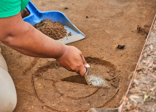 UWF Archaeology Field School students conduct shovel testing