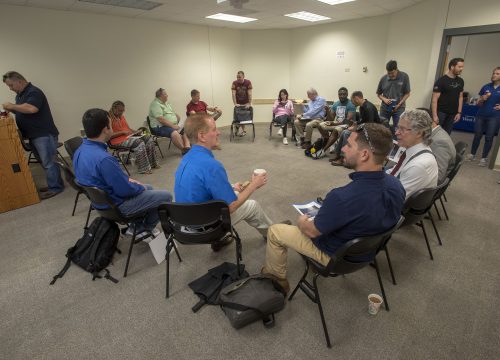 The Military and Veterans Resource Center at the University of West Florida hosting an entrepreneurial class with the Veterans Florida program.