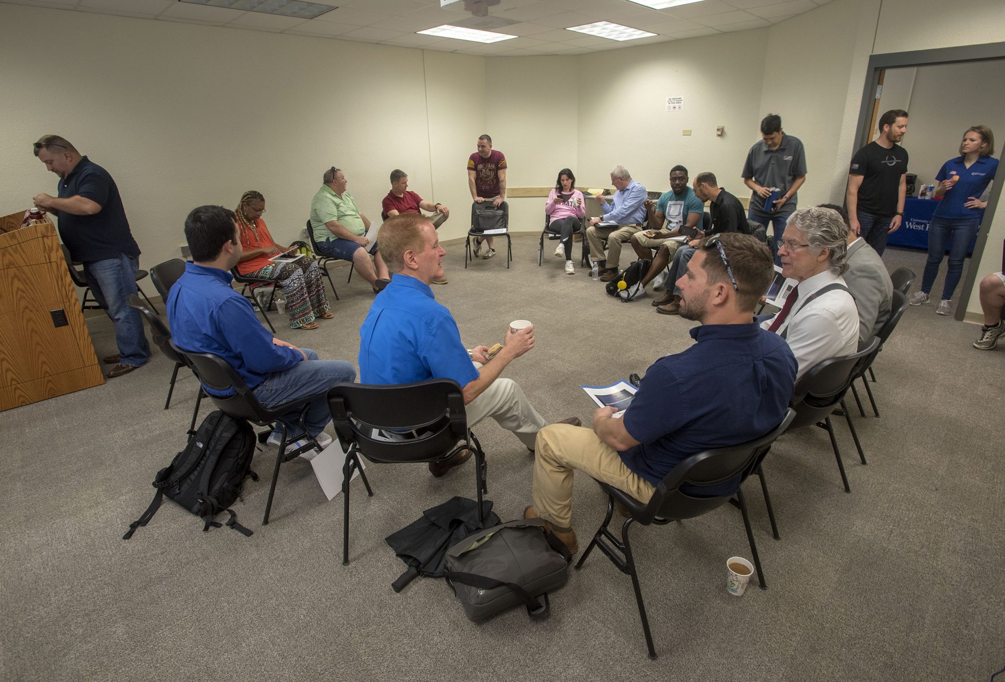 The Military and Veterans Resource Center at the University of West Florida hosting an entrepreneurial class with the Veterans Florida program.