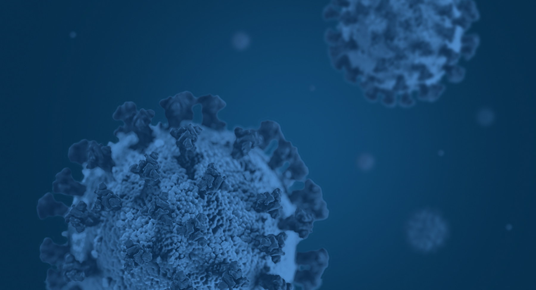 Blue graphic of Coronavirus (COV-19) cells