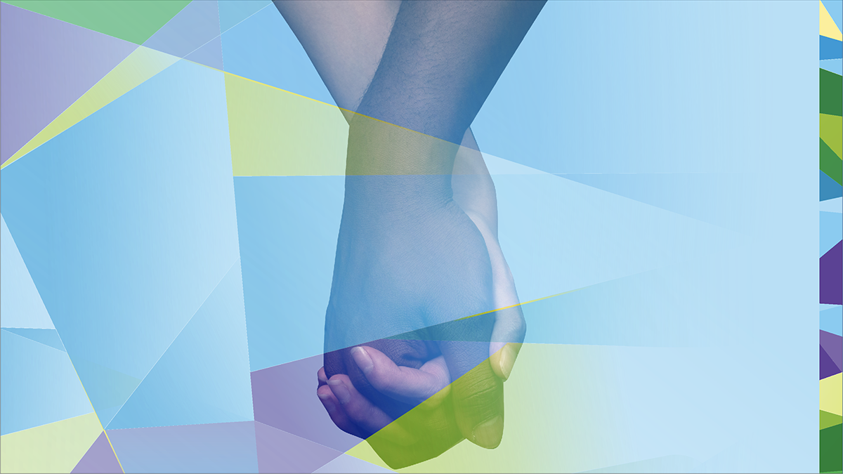 UWF Inclusion graphic of two students holding hands