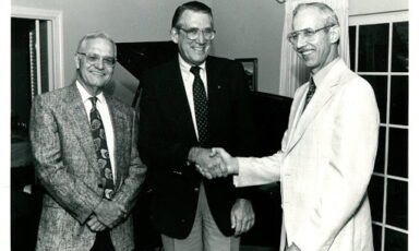 (Pictured left to right) Dr. Grier Williams, Dr. Milton Usry and Dr. Peter Young, 1992 UWF Guild for the Arts