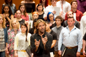 Grammy-winning composer and conductor Eric Whitacre works with UWF choirs during a workshop at the University of West Florida. 