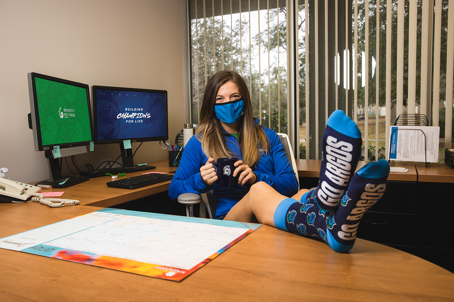 University Advancement promotes Argonaut-branded socks to those who donate gifts on UWF's annual Day of Giving.