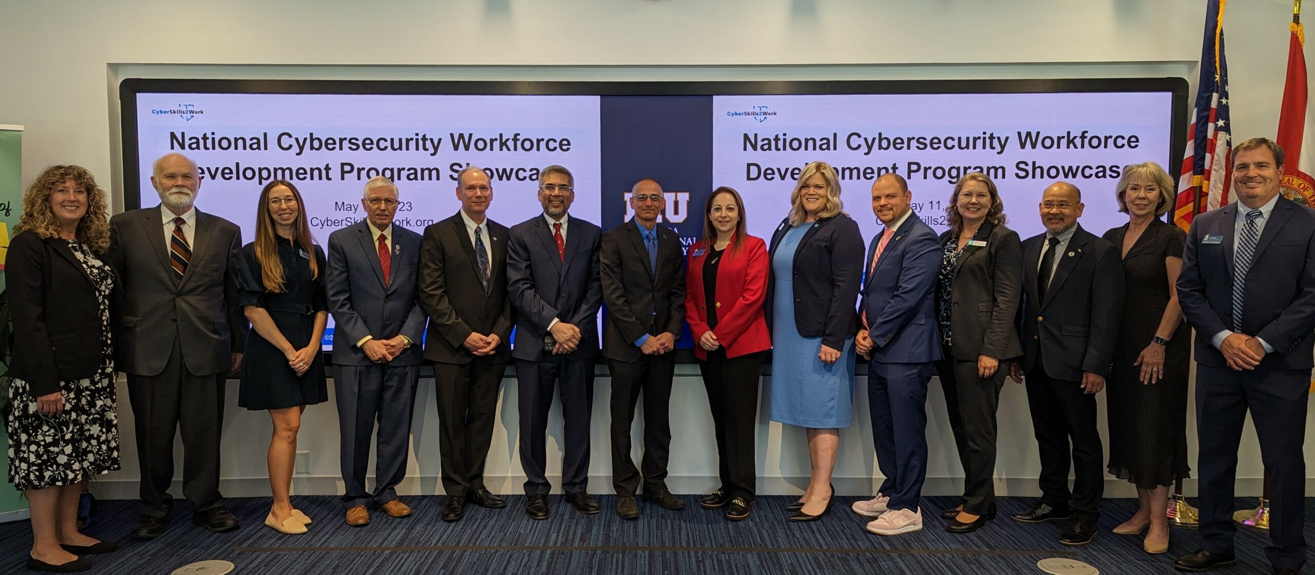 Members of the CyberSkills2Work Coalition at the program showcase at Florida International University in Washington, D.C.