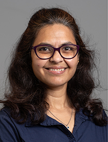 Dr. Vasudha Vedula indoor headshot.