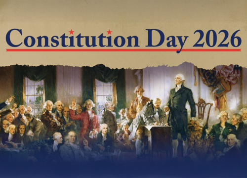 Graphic with U.S. founders with text: "Constitution Day 2026."