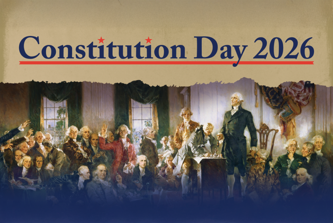 Graphic with U.S. founders with text: "Constitution Day 2026."
